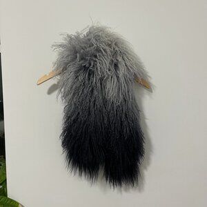 Karl Donoghue Gray Ombre Sheepskin Scarf
